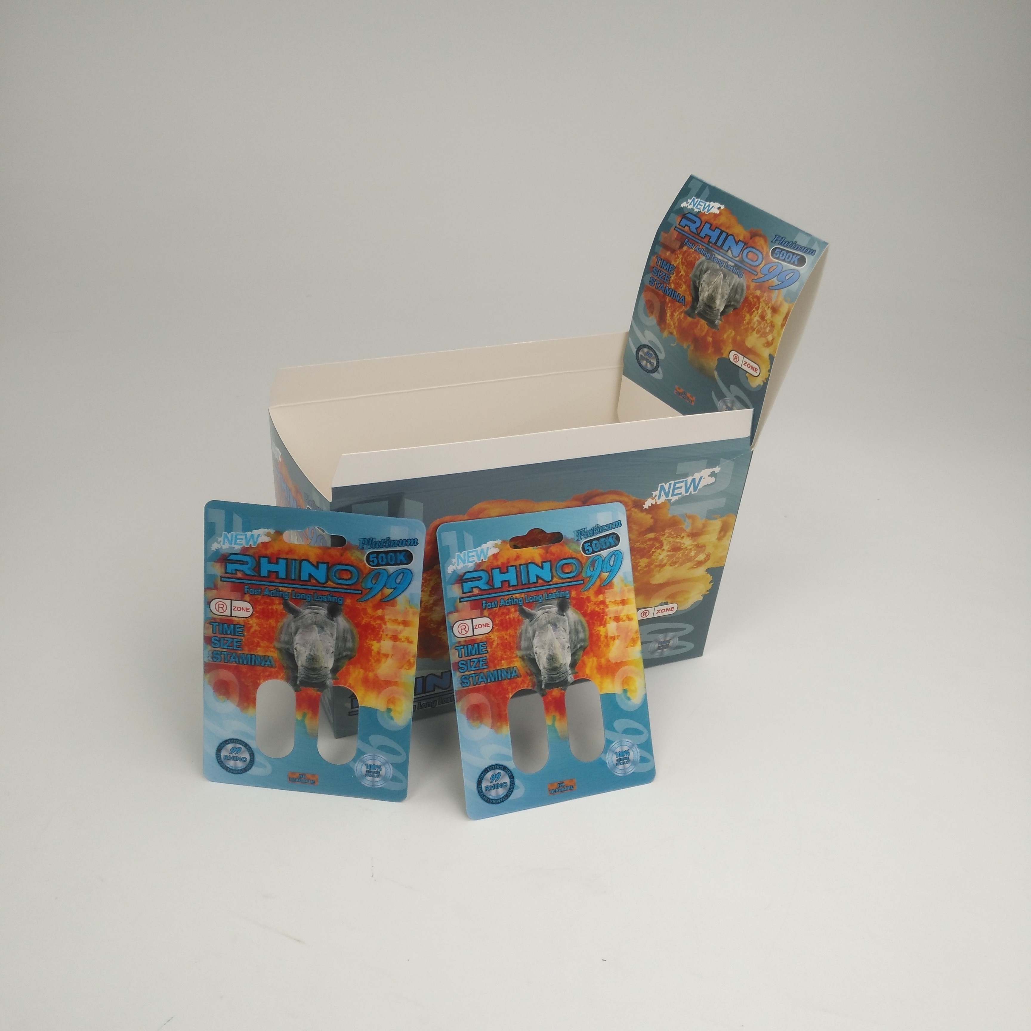 एफडीए 200mic राइनो 7 50000 3 डी ब्लिस्टर कार्ड नमी सबूत