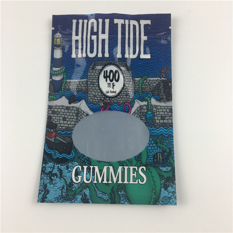 थ्री साइड सील जिपलॉक वील मायलर कस्टम प्रिंटेड पाउच स्मेल प्रूफ एडिबल