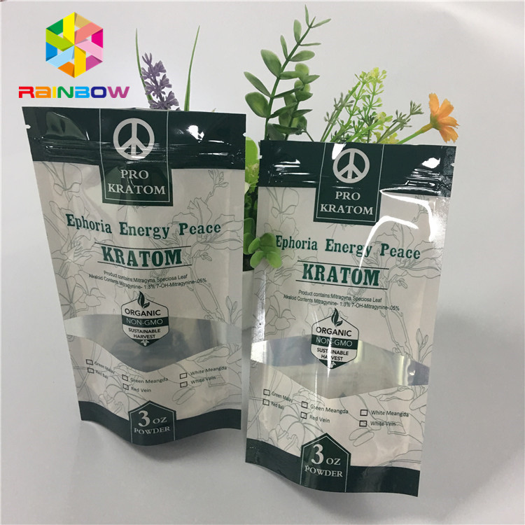 विंडो के साथ रिसेल करने योग्य स्मेल प्रूफ माइलर जिपलॉक स्टैंड