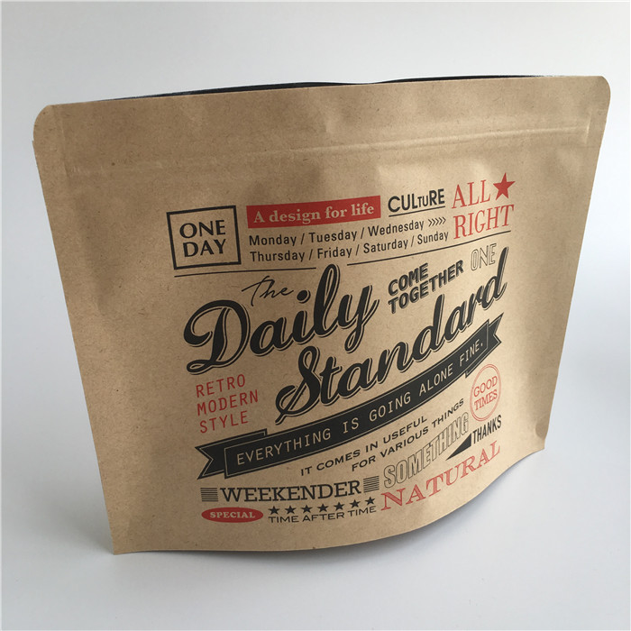 एल्यूमीनियम पन्नी चाय क्राफ्ट पेपर ziplock बैग हीट सील मुद्रित ऊपर