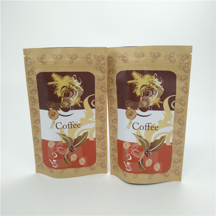 लोगो के साथ क्राफ्ट पेपर पैकेज मैन्युफैक्चरिंग होलसेल कॉफी बैग रीसेबल बैग