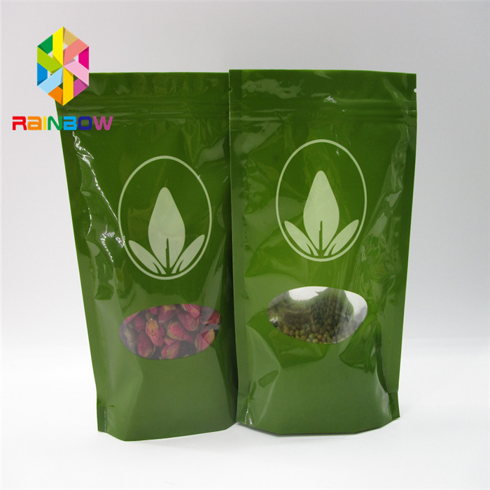 कस्टम प्लास्टिक ज़िपलॉक एल्यूमीनियम पन्नी खिड़की के साथ पाउच खड़े हो जाओ