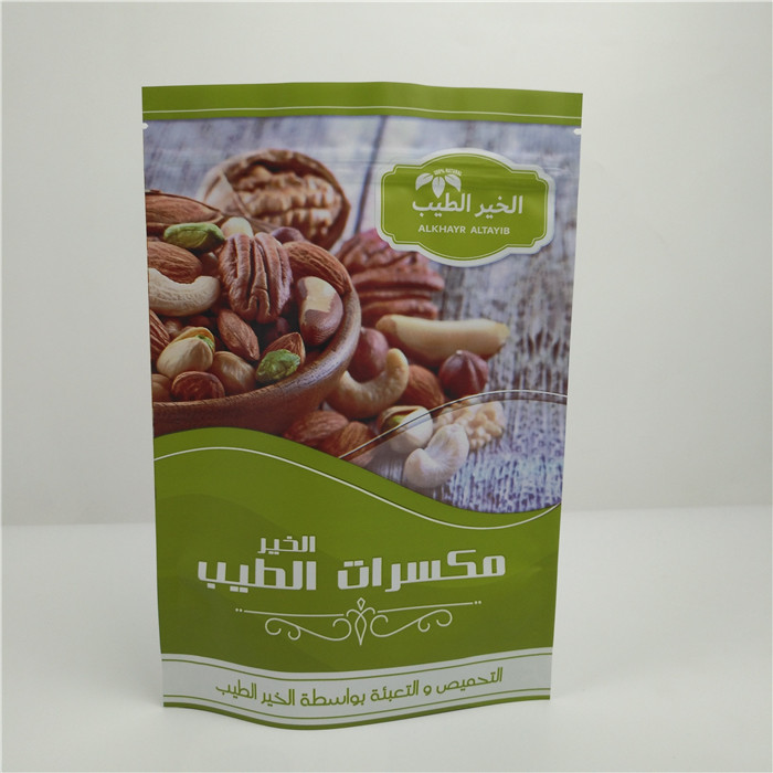 खाद्य पैकेजिंग लीक सबूत के लिए जिप लॉक हीट सील प्लास्टिक पाउच खड़े हो जाओ