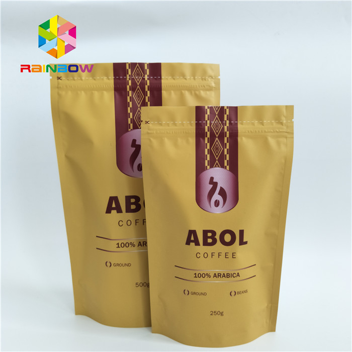 कस्टम खाद्य ग्रेड हीट सील एल्यूमीनियम पन्नी थैली पैकेजिंग Ziplock स्थायी