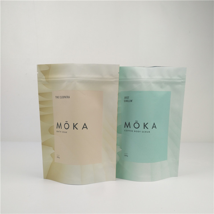 कस्टम जिपर टुकड़े टुकड़े में प्लास्टिक साल्ट स्नान के लिए पाउच खड़ा है