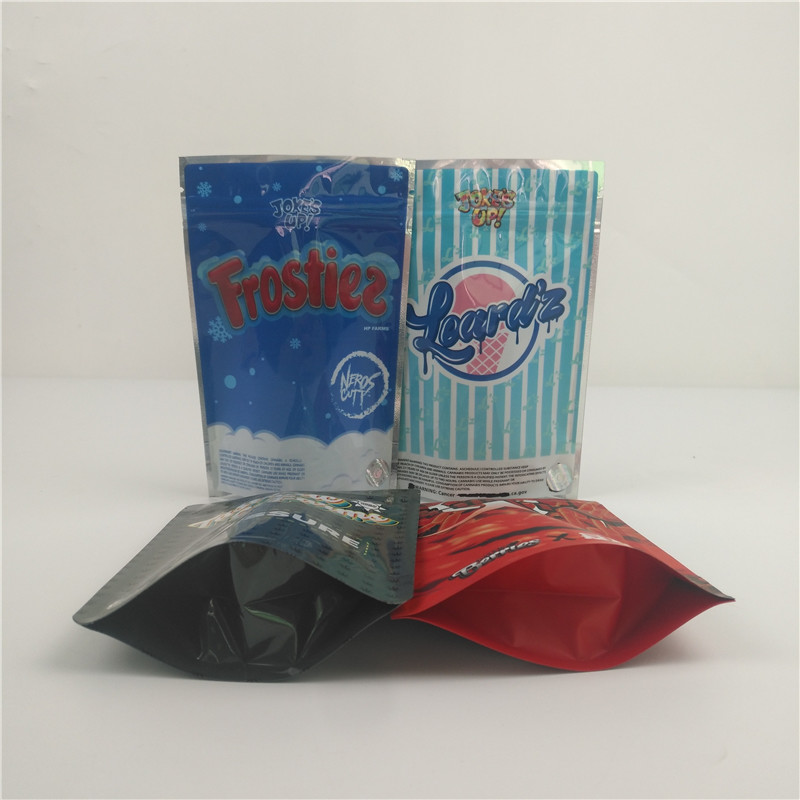 3.5g 7g गमी बैग बाल सबूत प्लास्टिक कुकी पैकेजिंग Resealable जिपर Mylar बैग