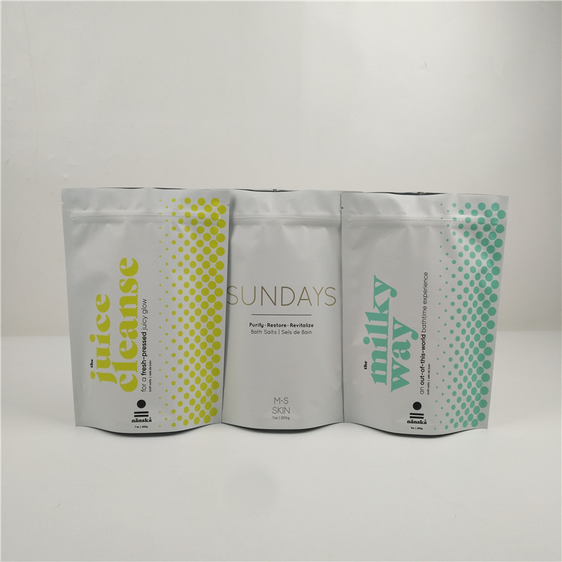 मैट लैमिनेशन 400 ग्राम एल्युमिनियम फॉयल बैग प्लास्टिक बाथ साल्ट VMPET