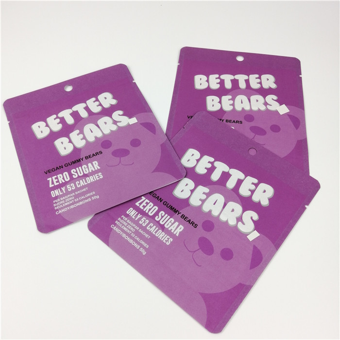 कुकीज़ गमी सीबीडी एडिबल्स भालू जिपर फोइल पाउच एमओपीपी 200 माइक्रोन