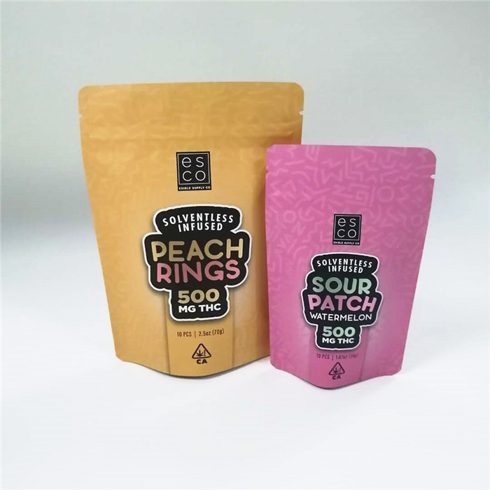 MOPP CMYK Mylar गंध प्रूफ पाउच Cbd Thc स्टैंड अप जिपर पाउच