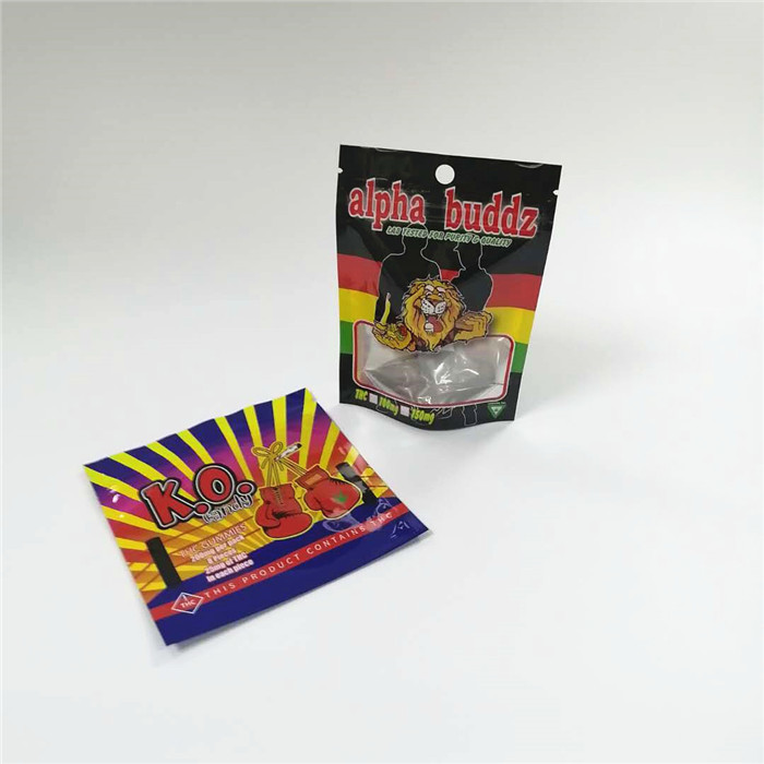 CMYK 160mic फ़ॉइल लैमिनेटेड पैकेजिंग बैग AL 0.7C THC गमी माइलर बैग