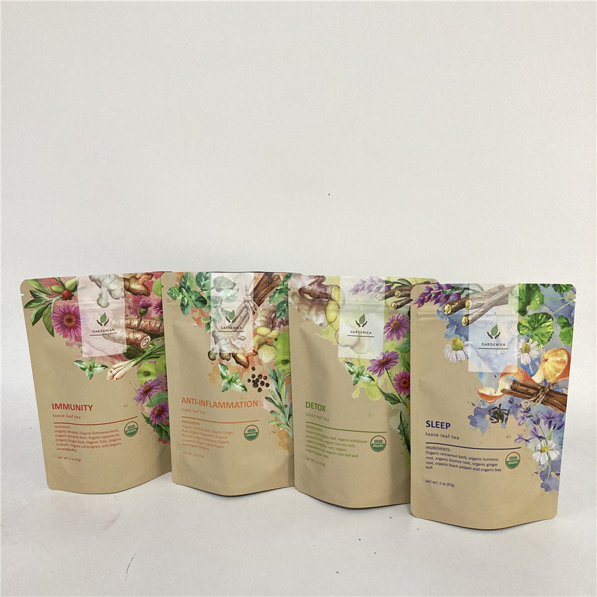 Cmyk 1.2C MPET स्टैंड अप जिपर पाउच 1.5C PA चाय/कॉफी के लिए