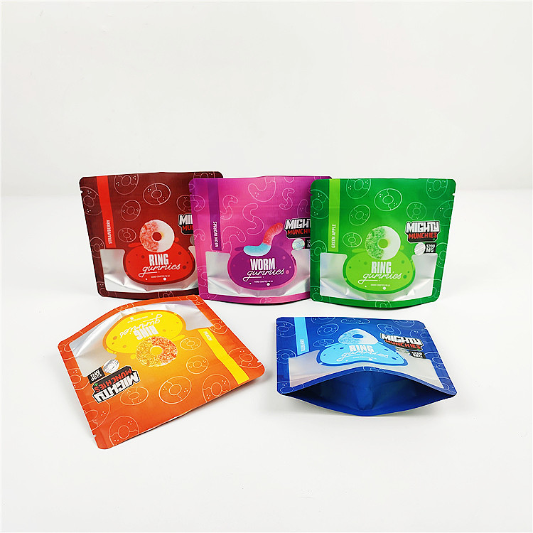 28g 80mic 1/4oz CMYK Mylar पैकेजिंग बैग FSC मैट CBD Mylar बैग