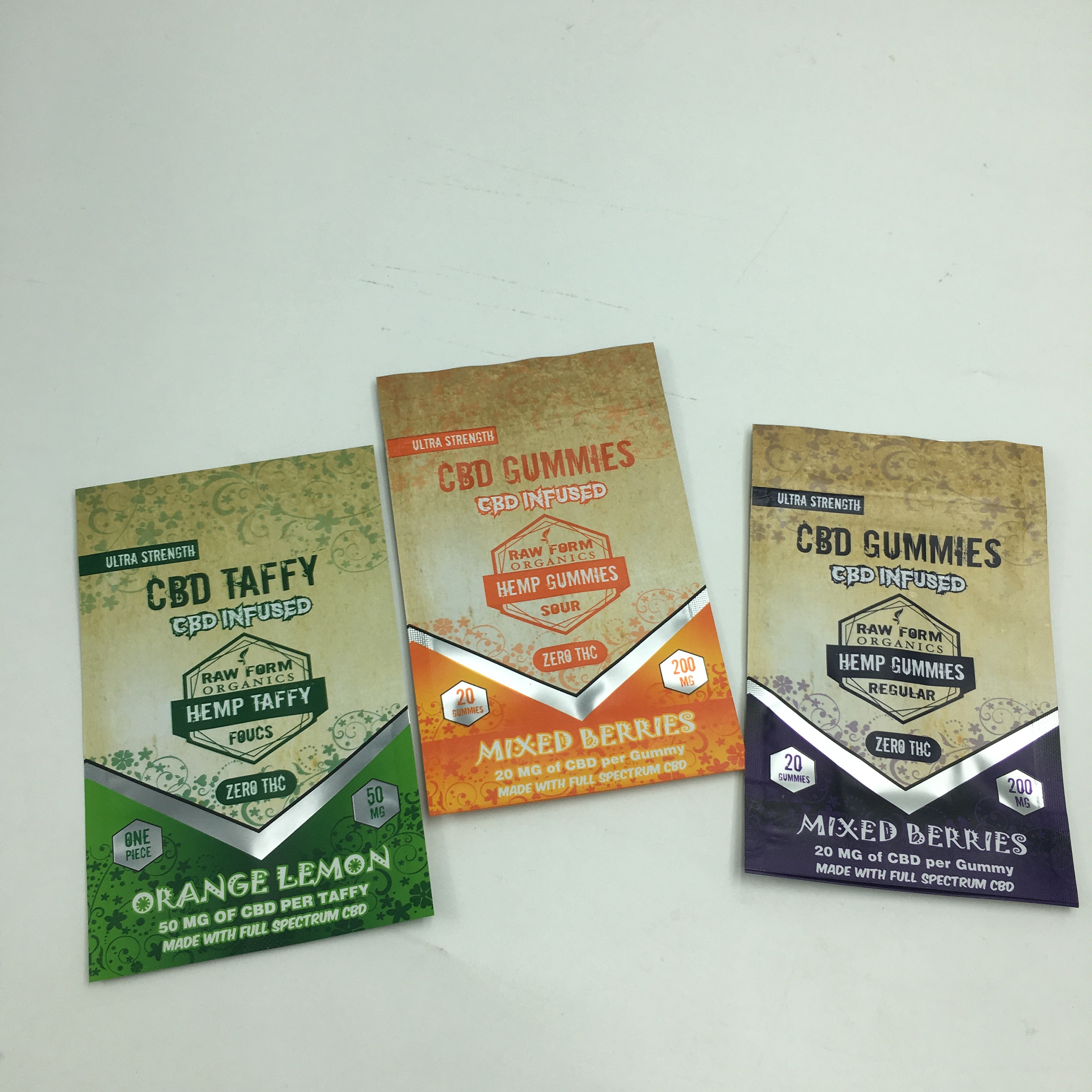 कस्टम मुद्रित 1 जी 3.5 जी रीसायकल गंध सबूत जिपर चिपचिपा भालू सीबीडी छोटे स्टैंड अप खाद्य 3.5 जी माइलर वीड बैग