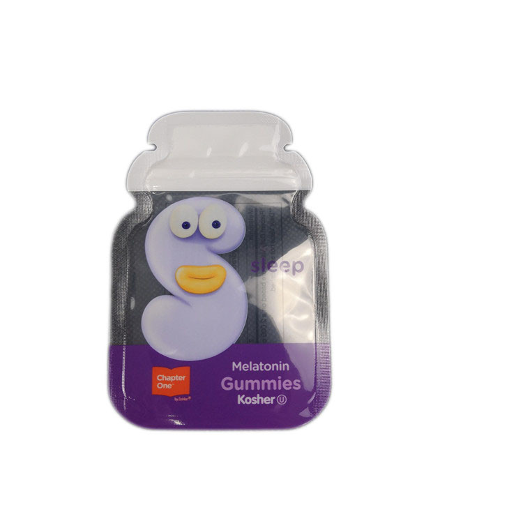 सीबी कस्टम आकार 3 साइड सील पन्नी पैकेजिंग चिपचिपा कैंडी फ्लैट बैग कस्टम प्लास्टिक पाउच पैकेजिंग ज़िप लॉक बैग