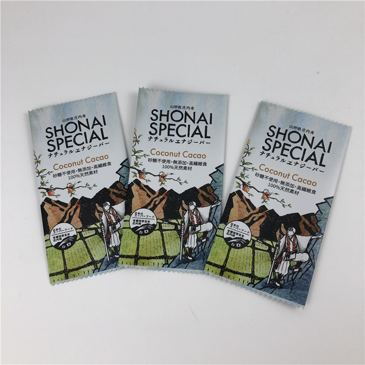 चॉकलेट / एनर्जी बार पैकेजिंग के लिए बैक सीलिंग कस्टमाइज्ड बैग फूड ग्रेड प्लास्टिक ग्रेनोला बार रैपर:
