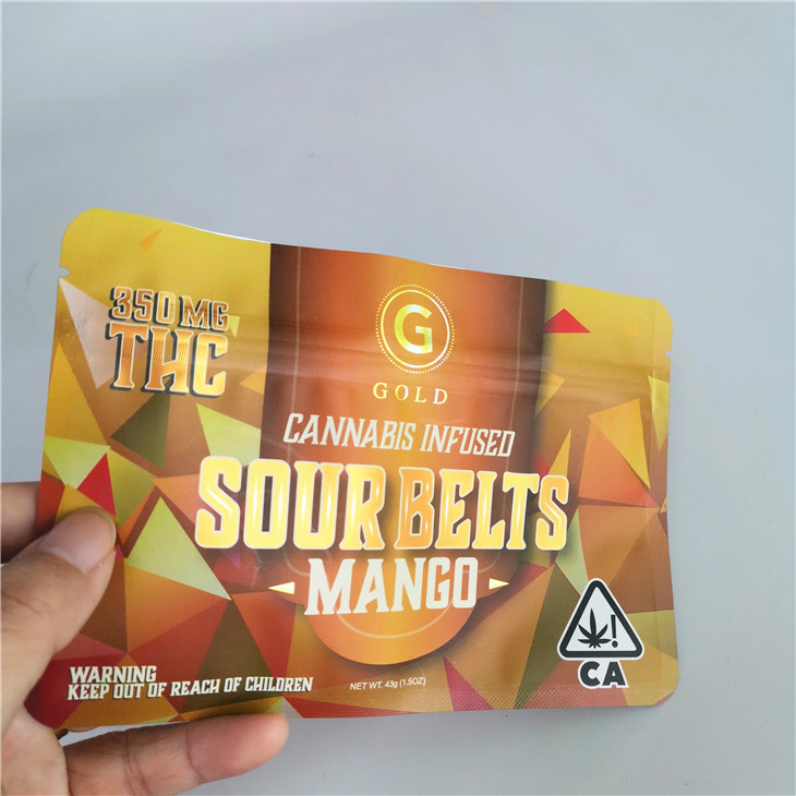 4X6 इंच Mylar Ziplock बैग फ़ॉइल लाइनेड THC CBD स्विस वीड्स