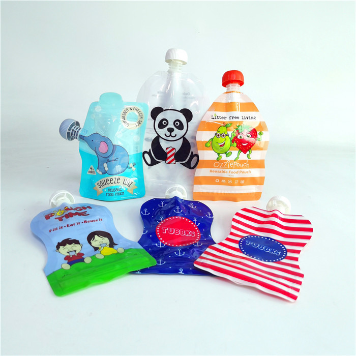 थोक प्लास्टिक तरल सबूत टोंटी थैली रस तरल के लिए Mylar बैग खाद्य थैली पैकेजिंग पैकेट के आकार का mylar बैग