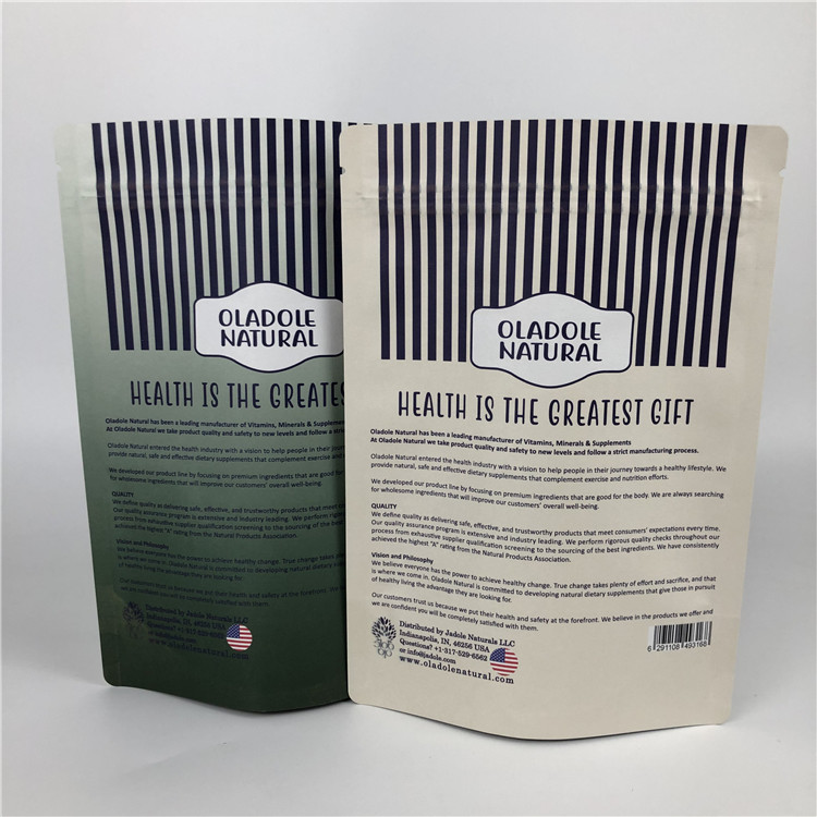 कस्टम प्रिंटिंग चिप्स जिप लॉक स्टैंड अप पाउच व्हाइट क्राफ्ट पेपर बैग