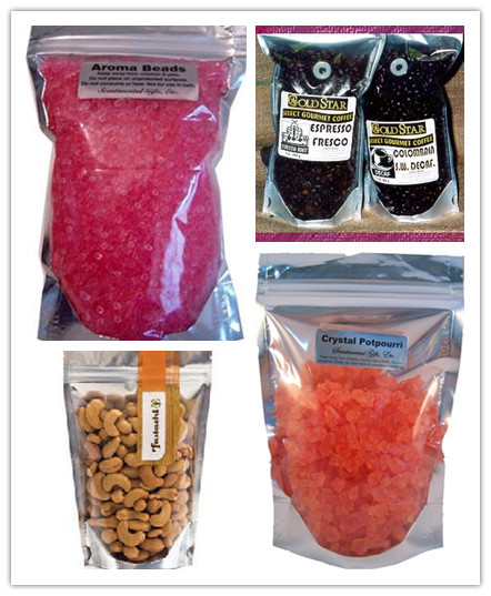 स्पष्ट सामने और पन्नी वापस पीईटी / अल / न्यूयॉर्क / पीई के साथ बैग खड़े हो जाओ