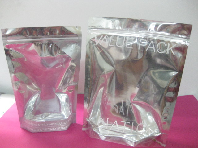 जिपर शीर्ष पीईटी / पीई कॉस्मेटिक पैकेजिंग बैग साफ सामने के साथ Recyclable