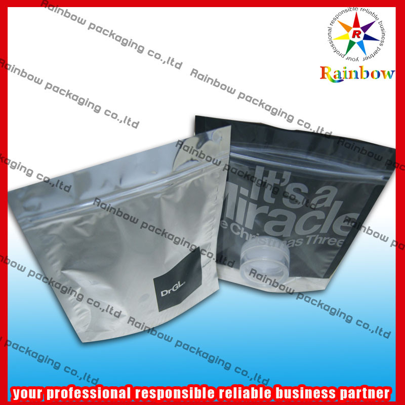 ज़िपलॉक के साथ कॉस्मेटिक पैकेजिंग बैग रंगीन प्रिंटिंग के साथ खड़े हो जाओ