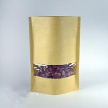 पारदर्शी खिड़की के साथ 150 ग्राम क्षमता स्वनिर्धारित कागज बैग जिपर