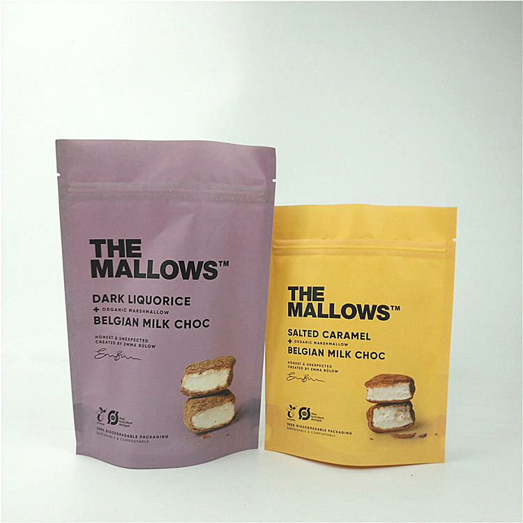 स्नैक्स मिल्क चॉकलेट क्राफ्ट पेपर स्टैंड अप पाउच लैमिनेटेड MOPP PET PE