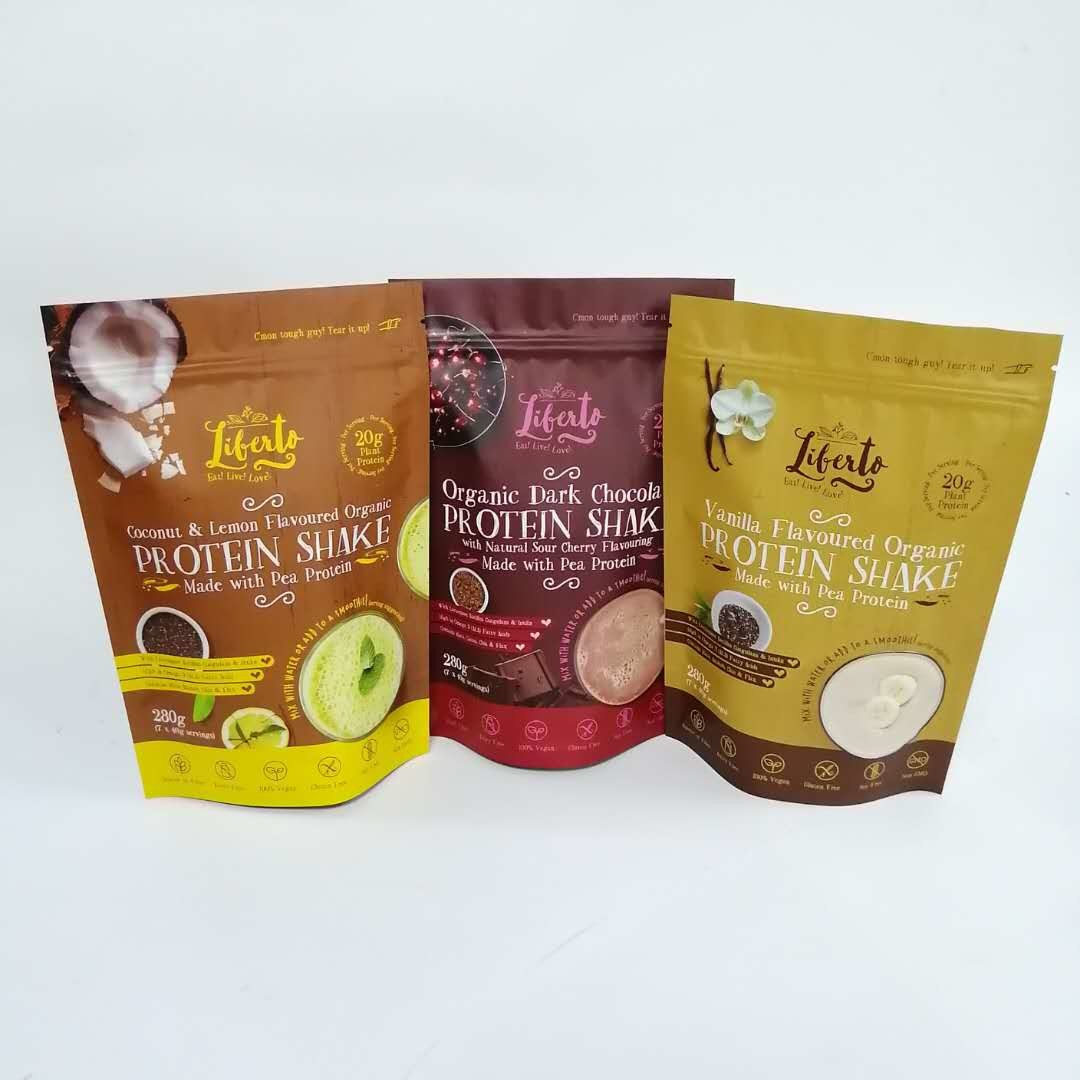 टुकड़े टुकड़े में वीएमपीईटी एल्यूमिनियम फोइल स्टैंड अप बैग प्लास्टिक माइलर जिपर बैग नमी सबूत: