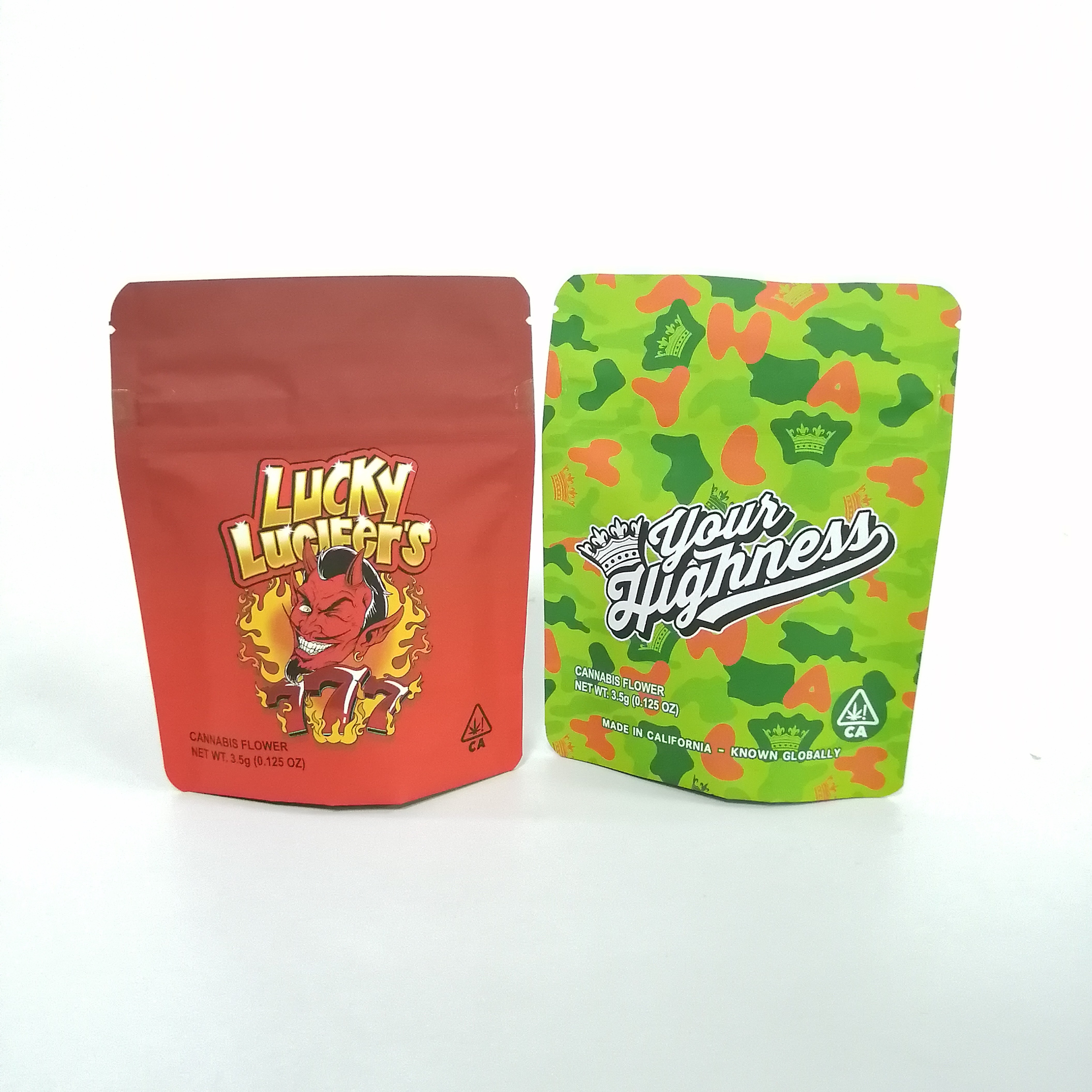 शीतल स्पर्श खाद्य पैकेजिंग खाद्य बैग 3.5 जी जिपर के साथ पोचॉन खड़े हो जाओ