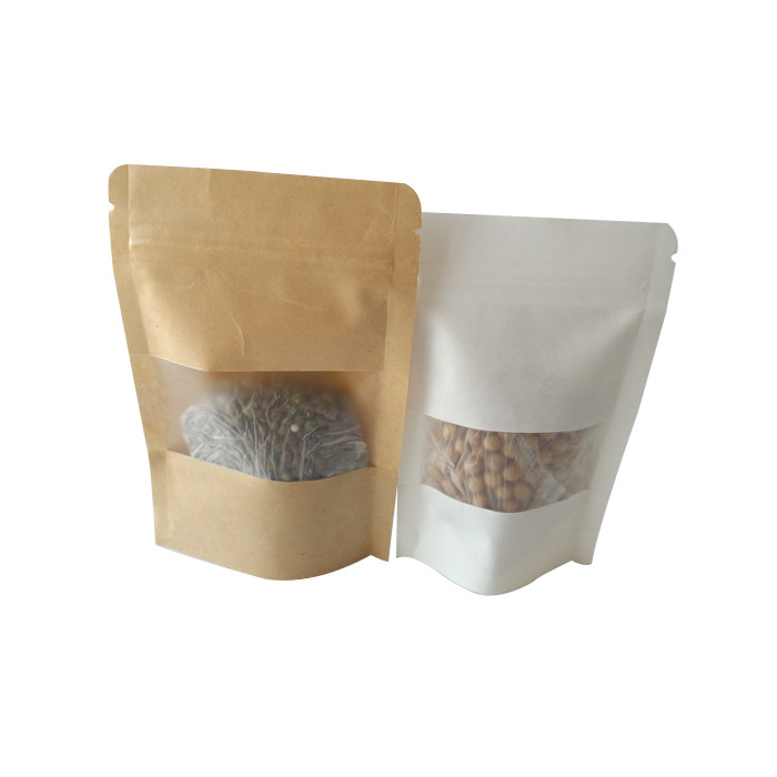 पुन: प्रयोज्य स्नैक बैग पैकेजिंग कस्टम मुद्रित क्राफ्ट फूड स्टैंड पाउच एसजीएस प्रमाणित