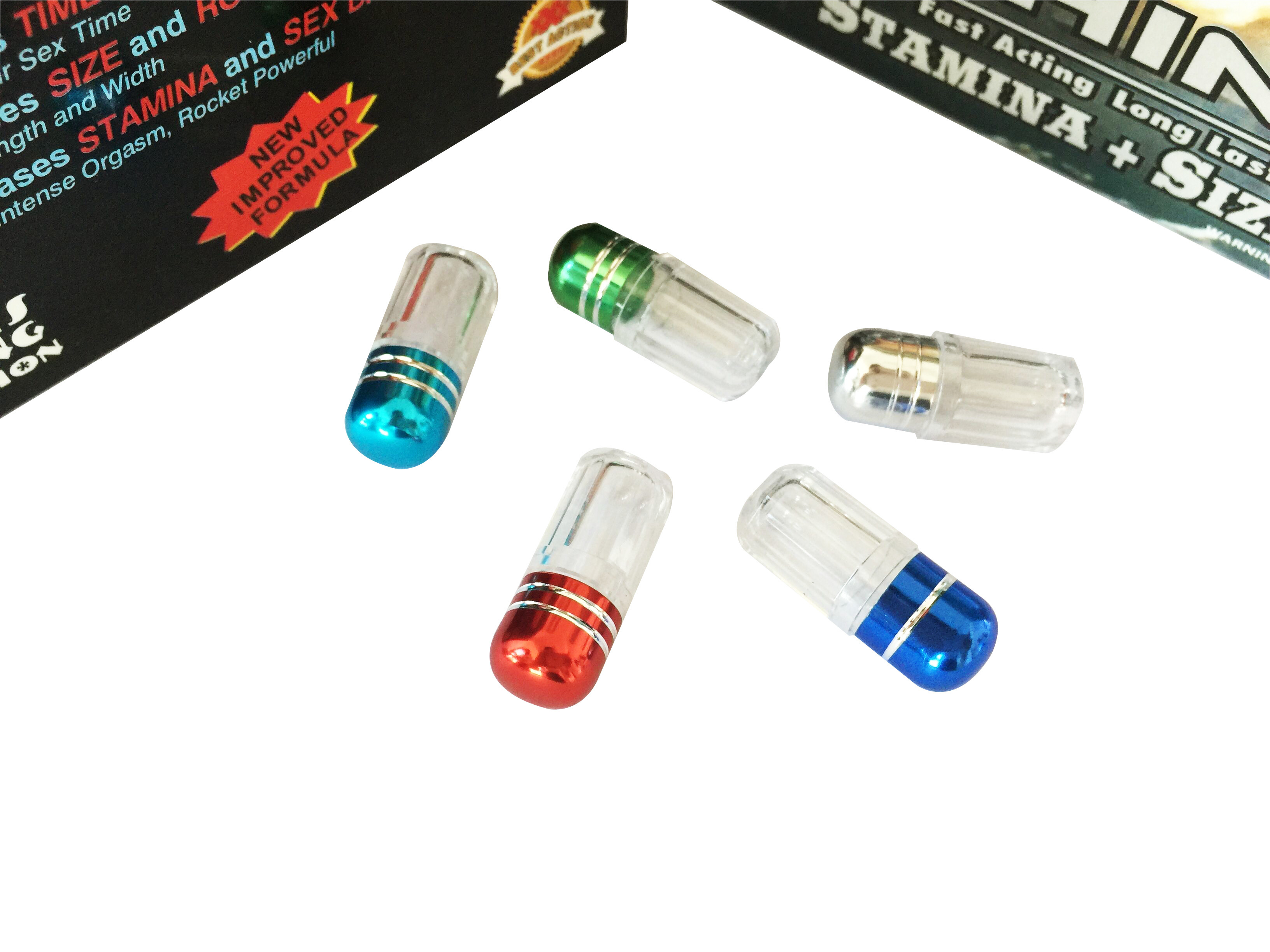 रेड राइनो 69 पेनिस इज़ाफ़ा कैप्सूल जार बुलेट / सेक्स पिल्स प्लास्टिक दवा की बोतल