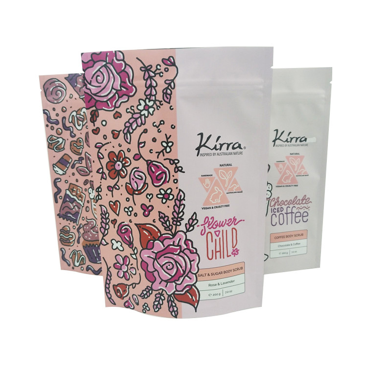 10C CMYK कॉस्मेटिक पैकेजिंग बैग MOPP VMPET मोचा चॉकलेट बॉडी स्क्रब
