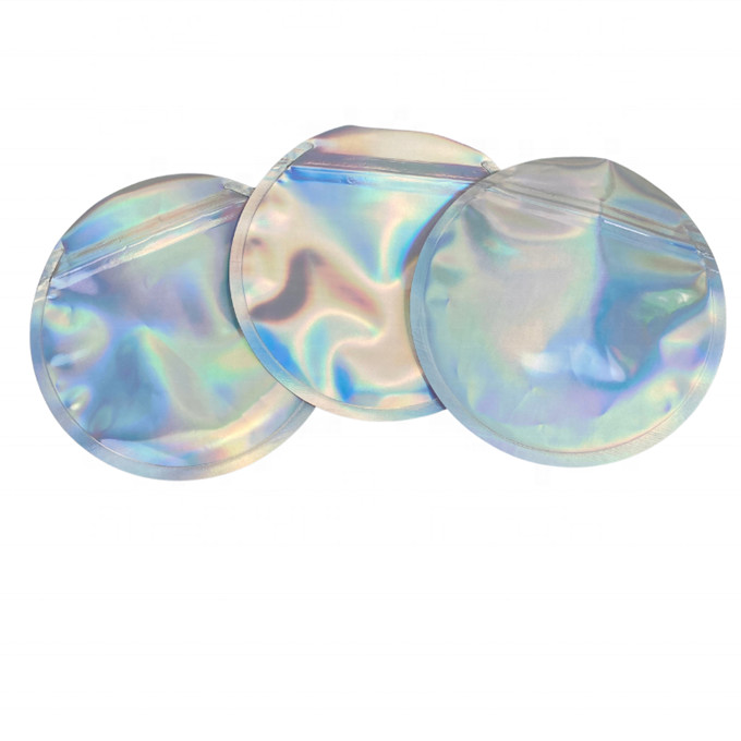 3.5 ग्राम प्लास्टिक डाई कट खाद्य कैंडी पन्नी बैग पैकेजिंग होलोग्राफिक गोल आकार पाउच: