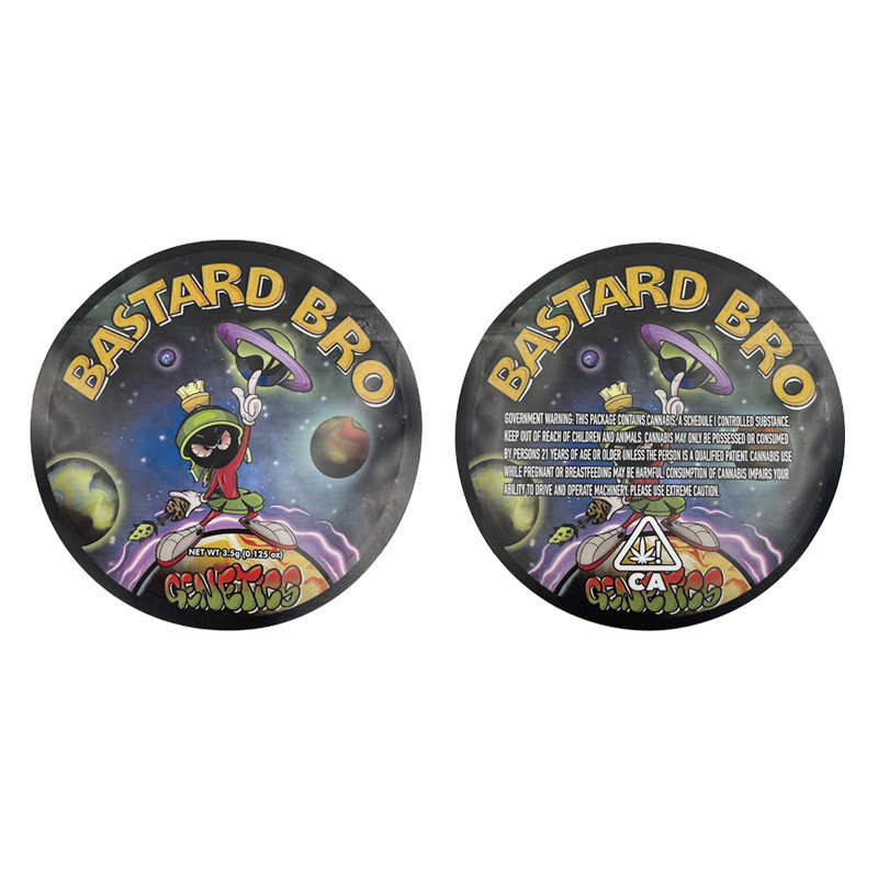 मिक्स्ड सर्कल एडिबल्स डाई कट शेप्ड मायलर फॉयल पैकेजिंग बैग स्मेल प्रूफ 3.5g