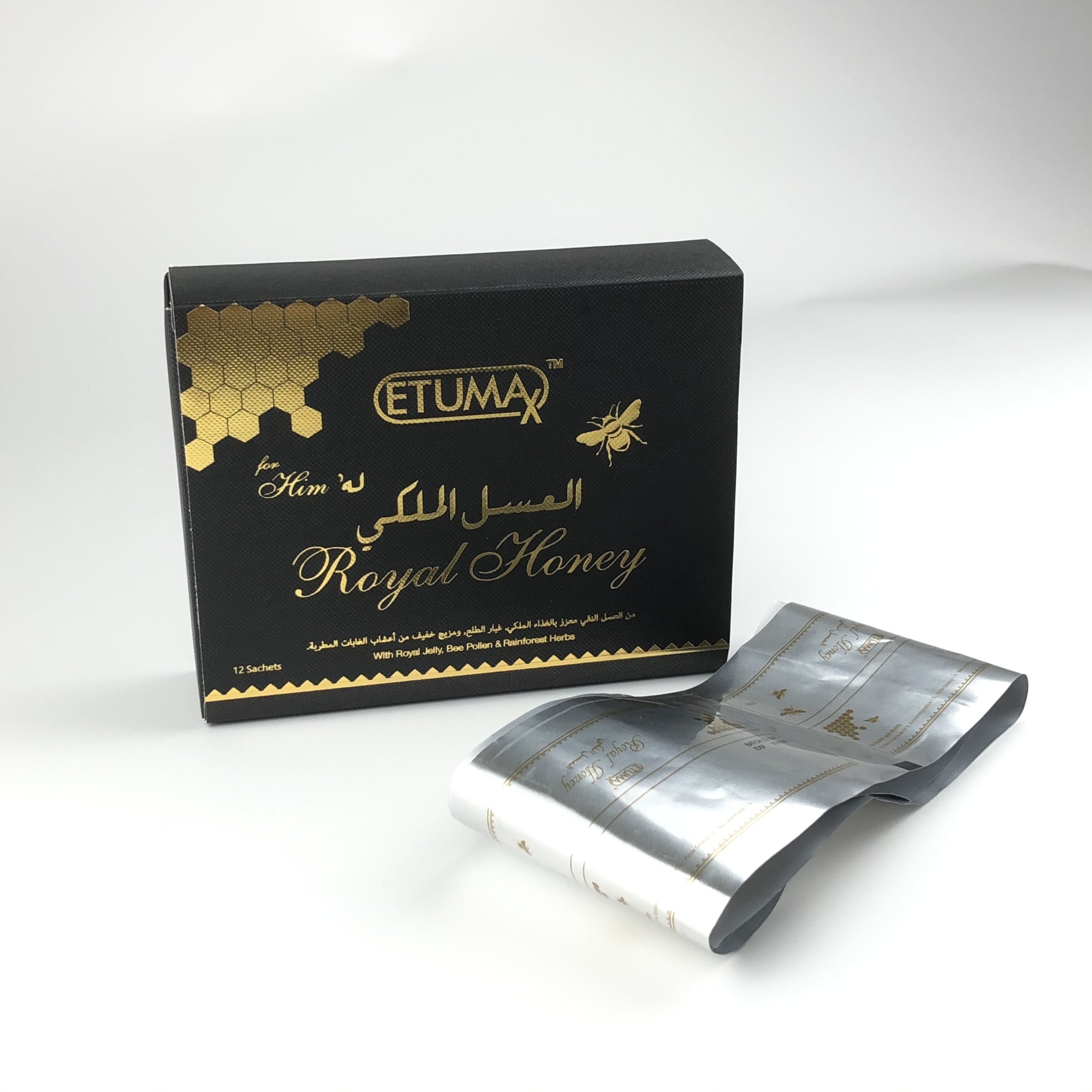 कस्टम वीआईपी हनी 10g पाउच ब्लैक हॉर्स हनी पैकेजिंग बैग 12g 15ml 20grams स्वास्थ्य पूरक पैकेजिंग पाउच