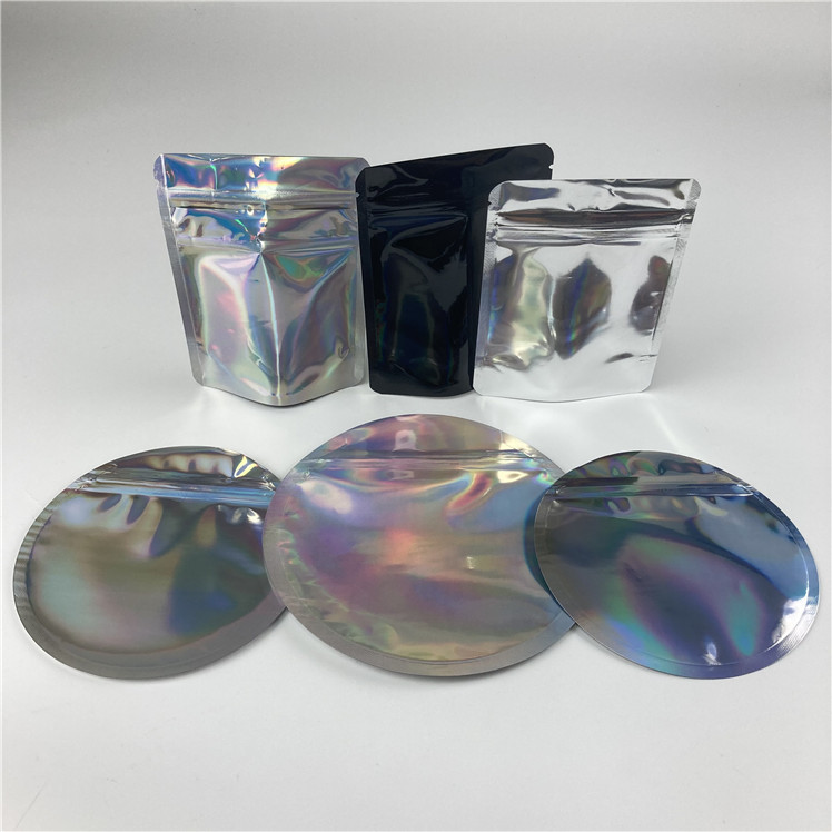 प्लास्टिक राउंड स्टैंड अप जिपर पाउच रंट्ज़ एडिबल्स डाई कट शेप्ड मायलर बैग 3.5g