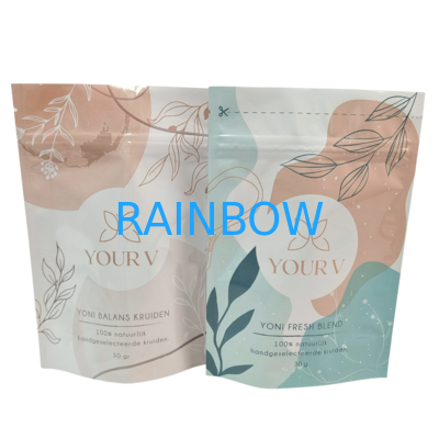 बाथ सॉल्ट 4OZ 5OZ के लिए कस्टम बायोडिग्रेडेबल माइलर बैग स्टैंड अप पाउच