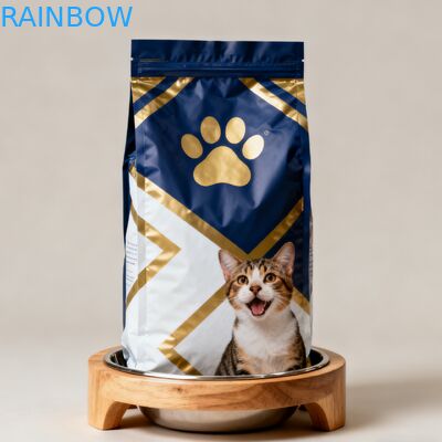 कस्टम बायोडिग्रेडेबल पशु फ़ीड खाद्य पैकेजिंग Mylar बैग साइड Gusset बैग कुत्ता बिल्ली पालतू भोजन वाल्व के साथ जिपर बैग