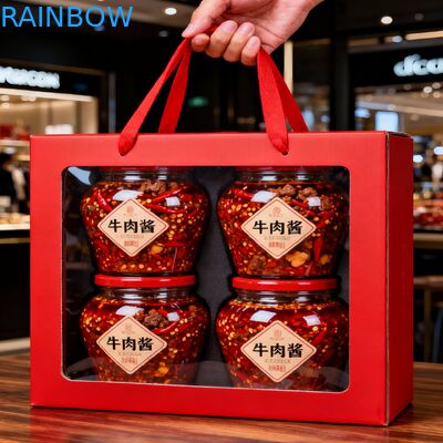 Customized Portable Gift Paper Box With Transparent Windows Party Gift Box Candy Cookie Donuts Box Paper Boxes With Handle