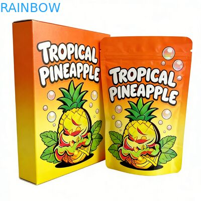 कस्टम 3.5 माइलर बैग फूल कैंडी कुकी के लिए डिस्प्ले बॉक्स के साथ आता है गमी पैकेजिंग बाल प्रतिरोधी 3.5g 7g 14g डाई कट माइलर बैग