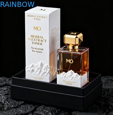 कस्टम प्रिंट बायोडिग्रेडेबल कॉस्मेटिक पैकेजिंग बॉक्स के साथ सोना स्टैम्पिंग और इत्र उपहार बॉक्स के लिए एम्बॉसिंग